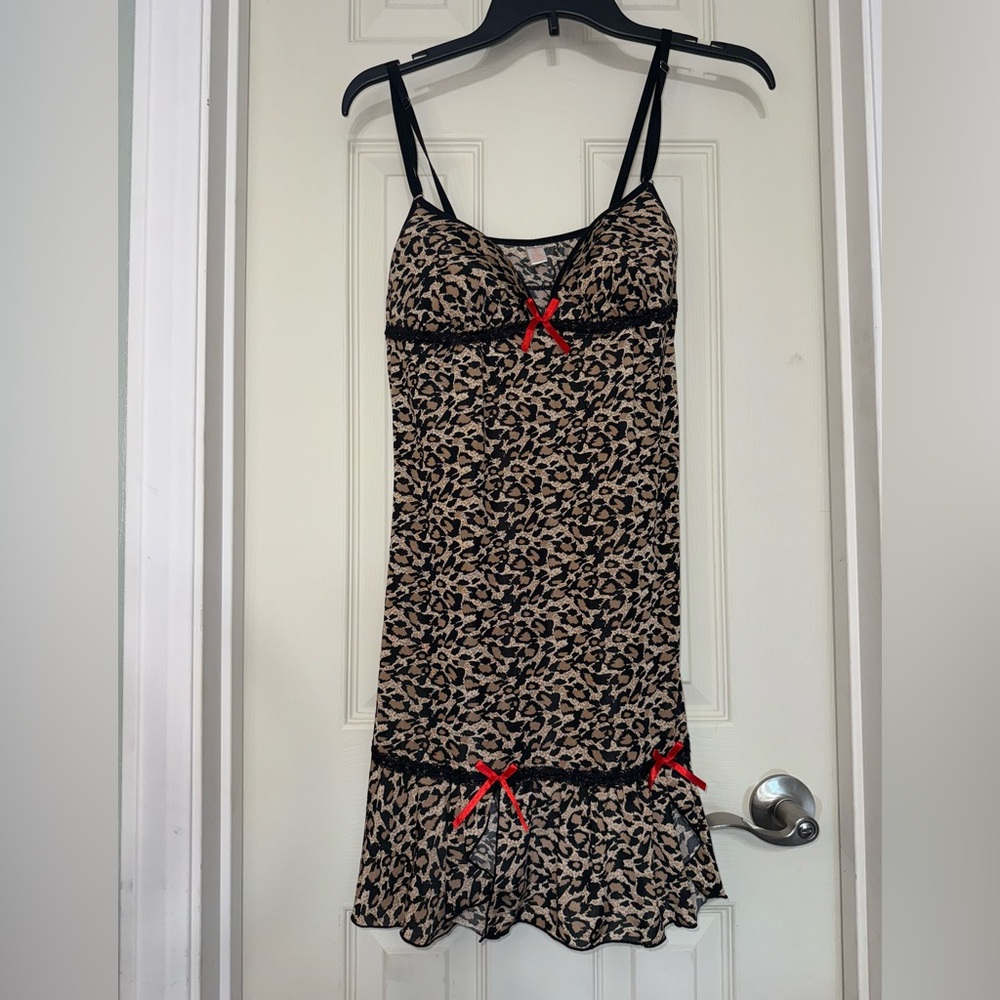 Inteco Y2K Medium Women’s Cheetah Print Slip Dress